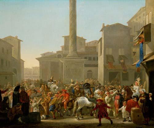Johannes Lingelbach Carneval in Rom oil painting image